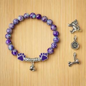 Dog Lover Bracelet with 3 Interchangeable Charms